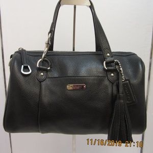 Coach Avery soft black pebbled leather satchel